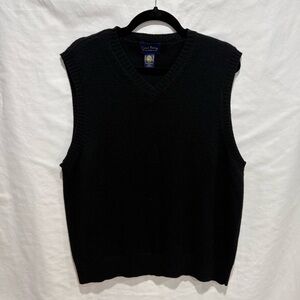 Club Room Wool Sweater Vest L Lambswool Knit Preppy Academia Minimalist Layer